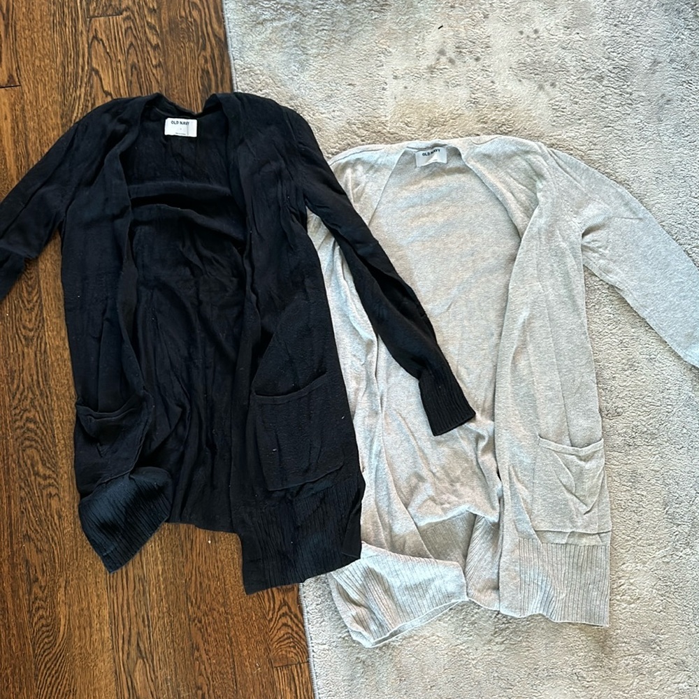 Old Navy Black and Gray Cardigans